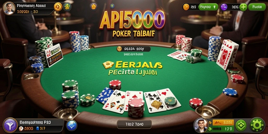 Screenshot utama API5000 menampilkan suasana permainan poker yang menarik.