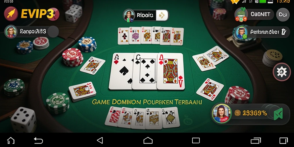 Tampilan gameplay Domino yang seru dan interaktif di EVIP3.