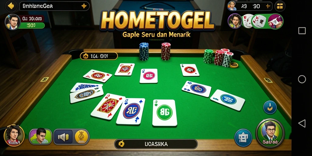 Tampilan gameplay seru dari aplikasi Gaple HOMETOGEL.