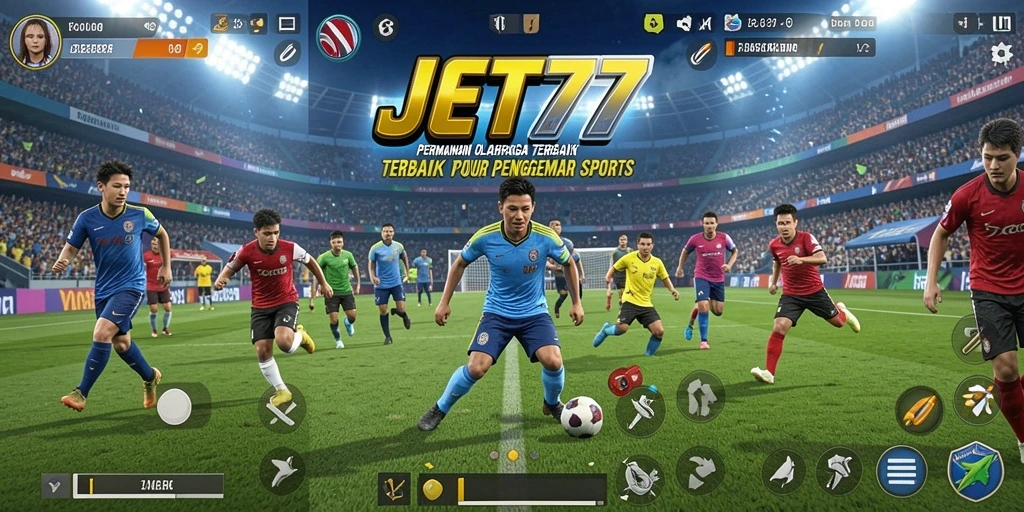 Gameplay seru dan kompetitif dalam JET77, menampilkan berbagai olahraga.