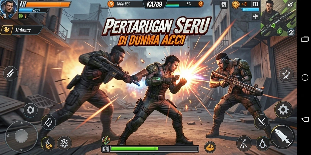 Tangkapan layar menampilkan aksi seru di KA789 dengan karakter yang berjuang.
