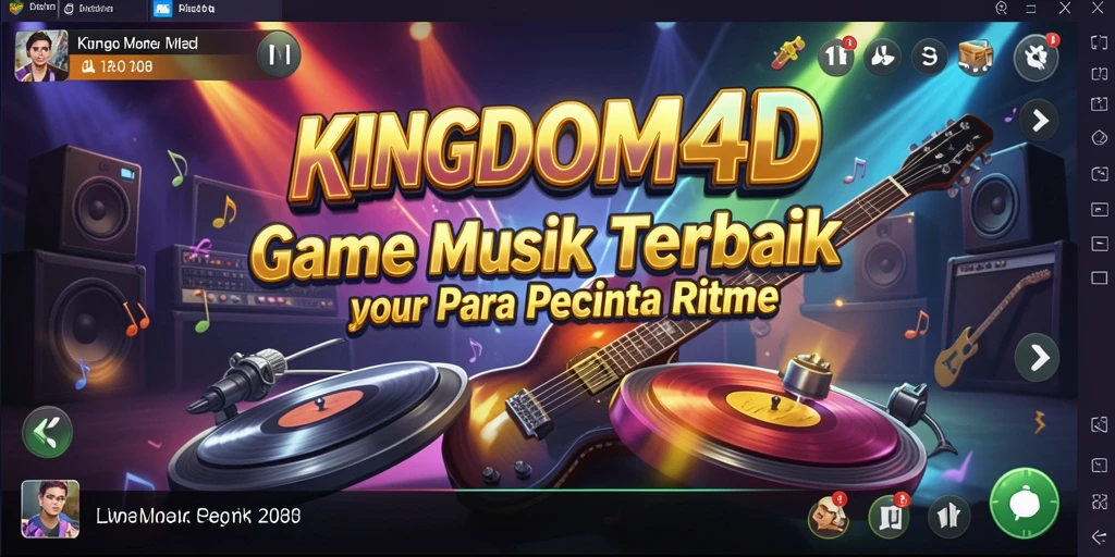 Tangkapan layar gameplay KINGDOM4D menampilkan aksi seru permainan musik.