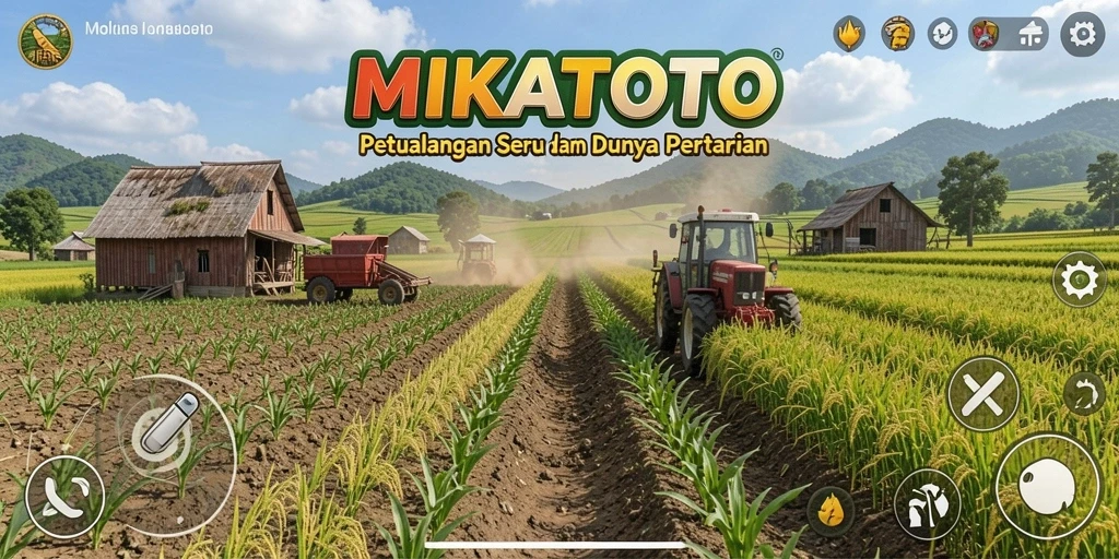 Tangkapan layar gameplay MIKATOTO menunjukkan kebun yang hidup dengan berbagai tanaman.
