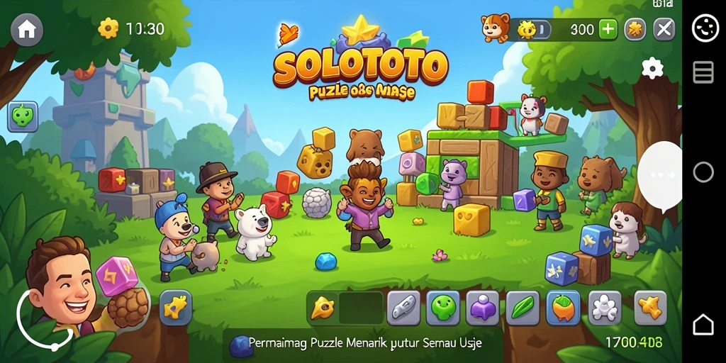 Tampilan gameplay Puzzle SOLOTOTO yang seru dan menantang.