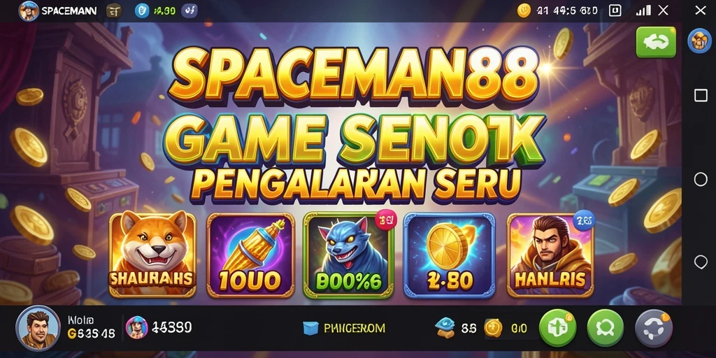 Menampilkan gameplay menarik dengan simbol luar angkasa.